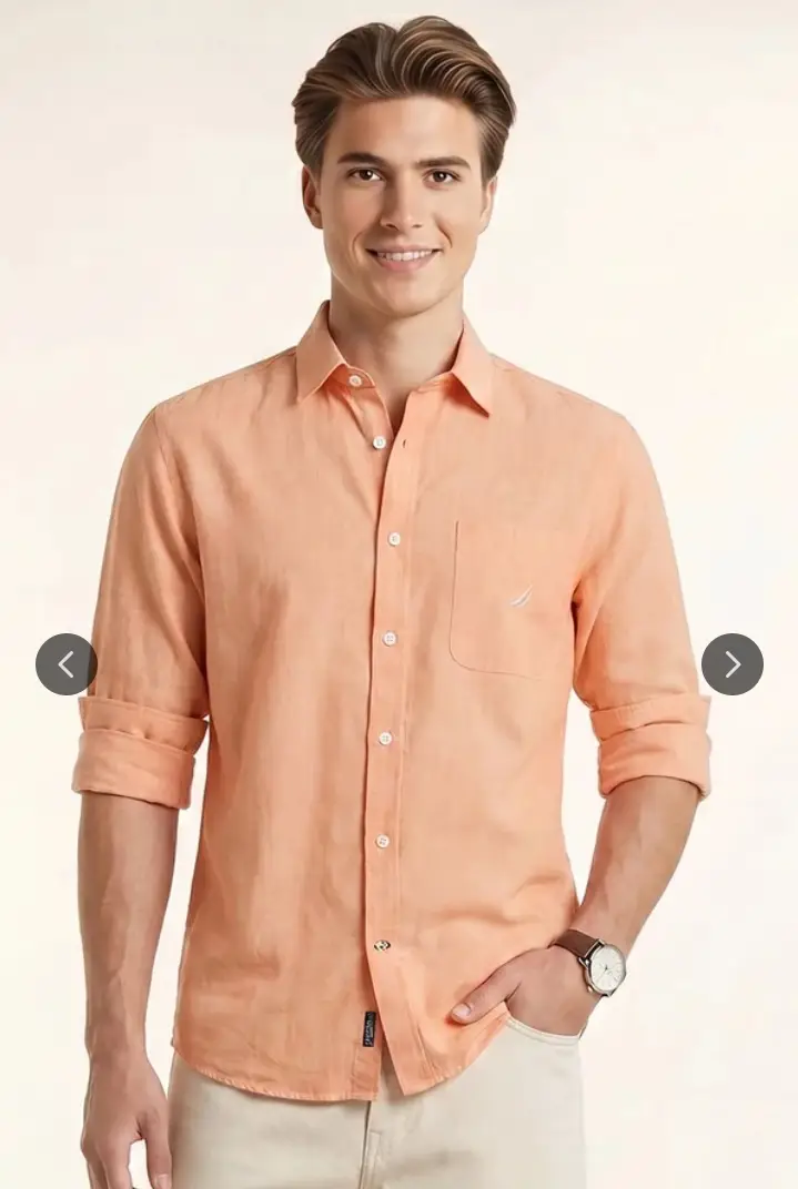 Slim fit pure linen casual shirt
