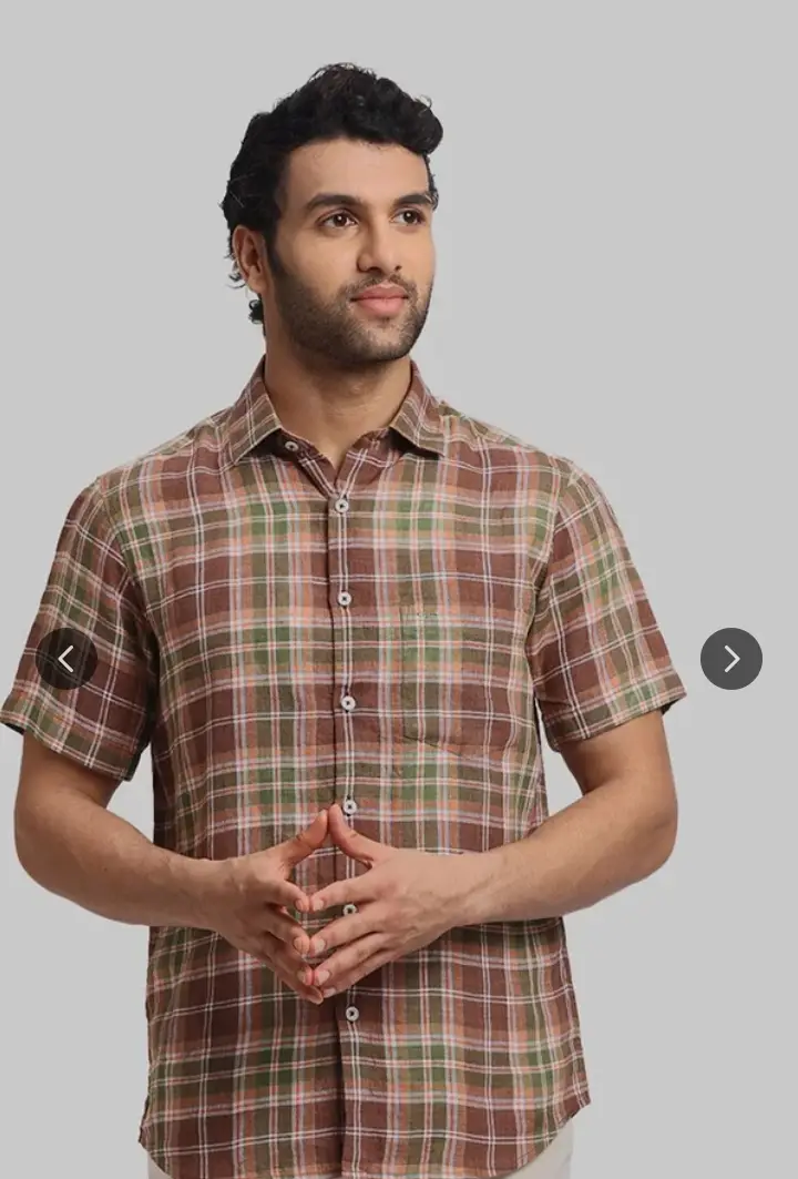 Tartan Checks Opaque Linen Casual Shirt