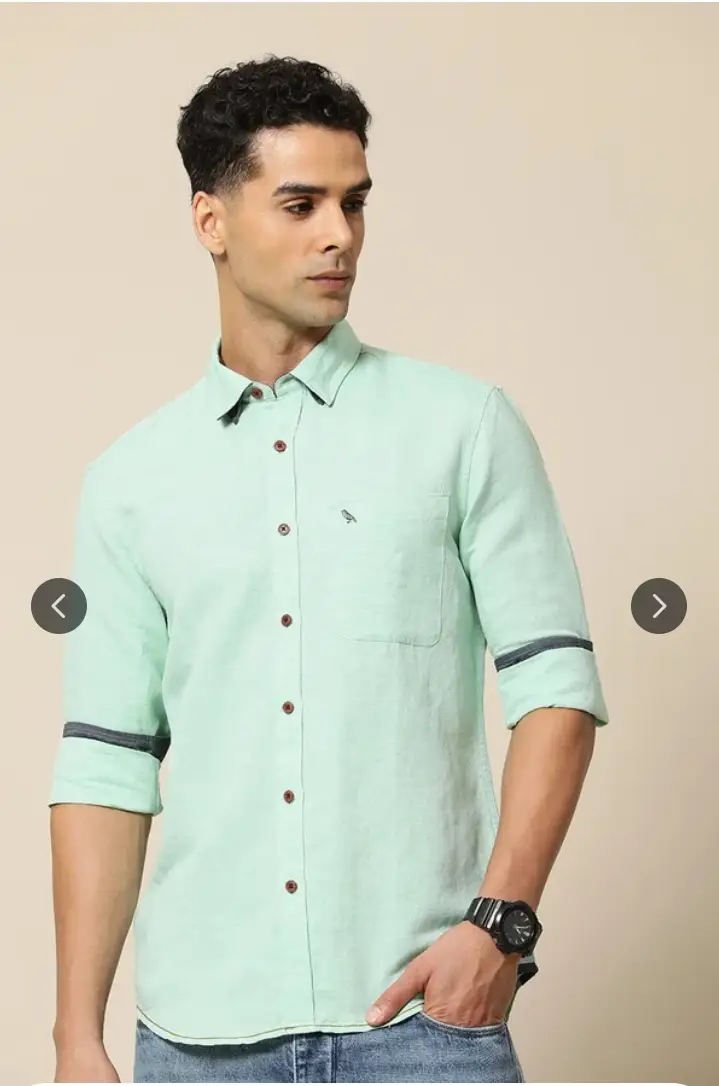 Men Premium Tailored Fit Linen Cotton Oxford Shirt